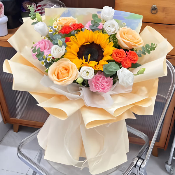 送孝义市昌玉新苑或离柳小区的鲜花实拍图