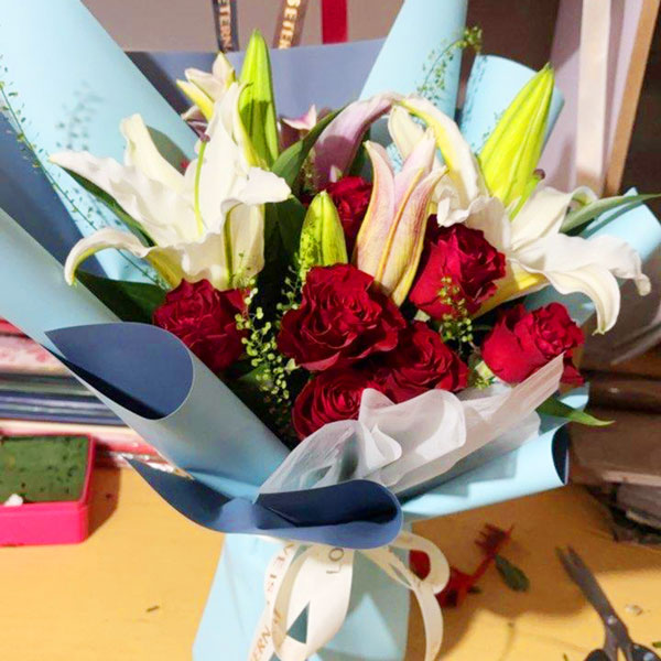 送开封市杞县杞国新城3期12号楼的鲜花实拍图