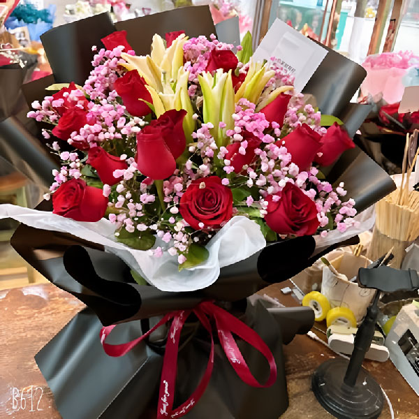 送鄱阳体育馆的鲜花实拍图